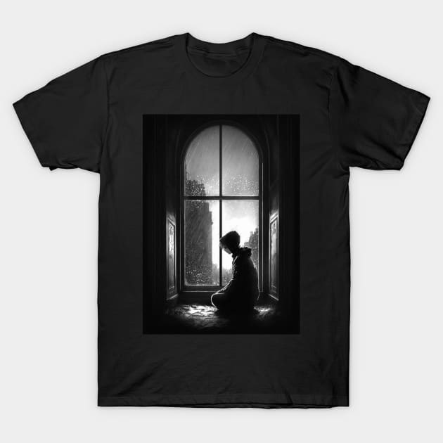 Sad Anime Boy manga style T-Shirt by GothicDesigns